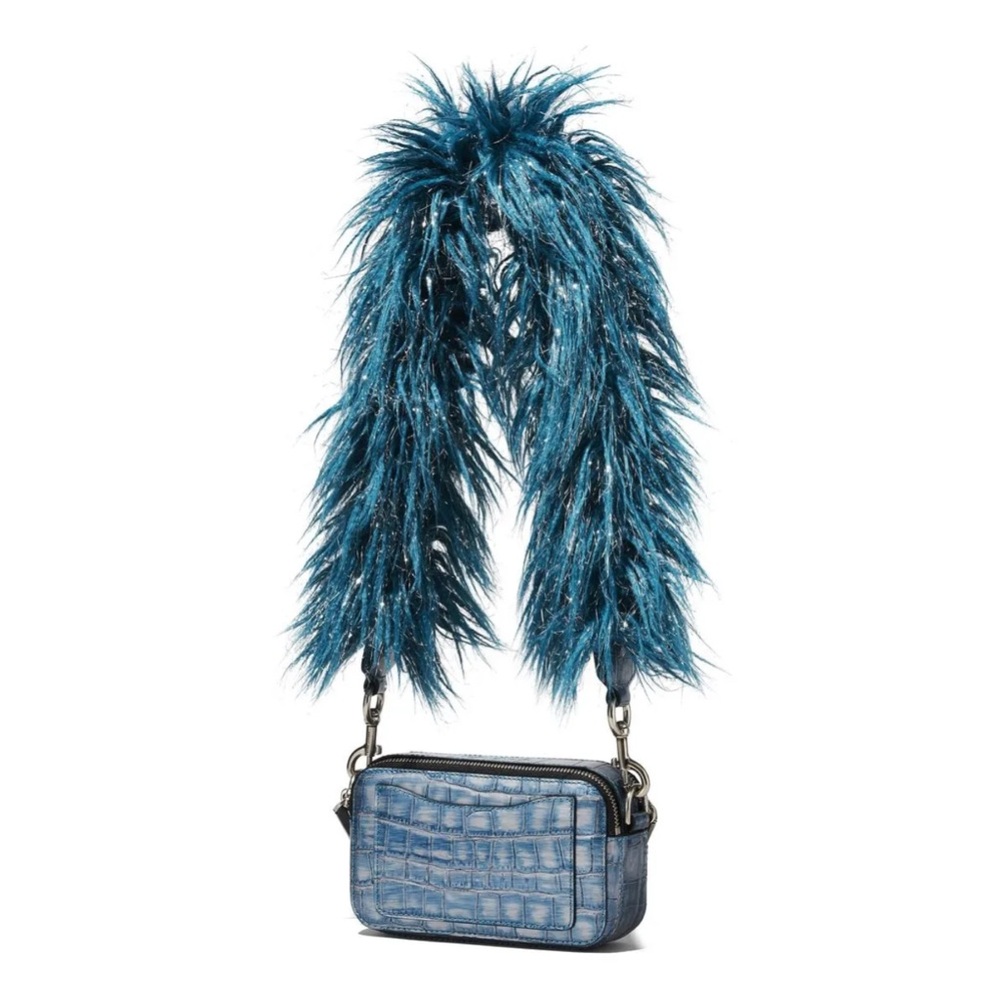 Marc Jacobs Stylish Blue Croc-Embossed Crossbody Bag-Dust included!!💖(#0169) - Picture 6 of 10